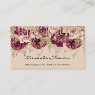 Wedding Planner Event Florals Drips Logo QR Code Business Card