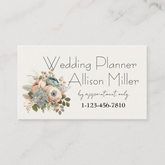Wedding Planner Floral Business Card (Front)