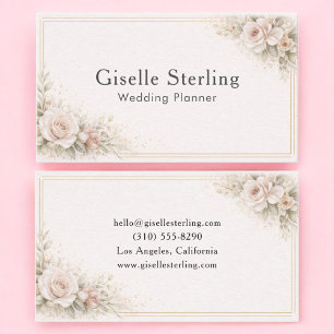 Wedding Planner Floral Neutral Professional Business Card