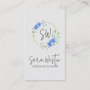 Wedding Planner Flower Floral Monogram Business Ca Card