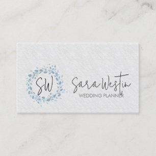 Wedding Planner Flower Monogram Business Card