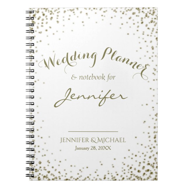 Wedding Planner Gold Confetti Notebook (Front)