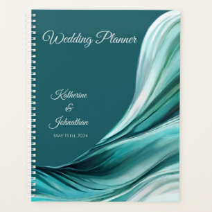 Wedding-Planner-Modern Abstract-Emerald Green- Planner