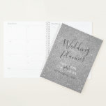Wedding Planner Modern Silver Sparkle Glitter<br><div class="desc">Silver Sparkle Glitter Planner for Wedding Planning. The notebook is perfect for the bride and groom planning the perfect wedding. The names and date on the planner can be customised. Please contact the designer for customised matching items.</div>