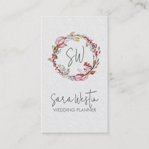 Wedding Planner Monogram Business Card