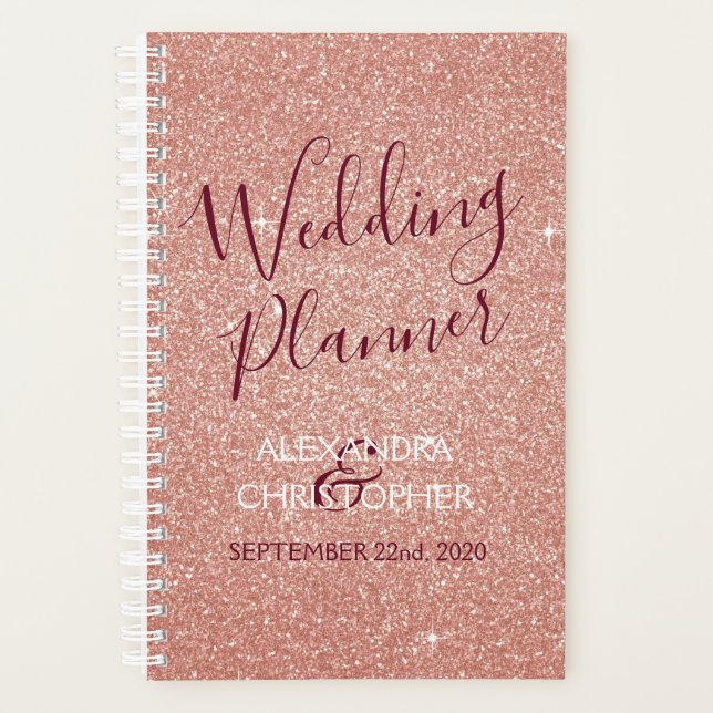 Wedding Planner Pink - Rose Gold Sparkle Glitter (Front)