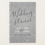 Wedding Planner Silver Sparkle Glitter<br><div class="desc">Silver Sparkle Glitter Planner for Wedding Planning. The notebook is perfect for the bride and groom planning the perfect wedding. The names and date on the planner can be customised. Please contact the designer for customised matching items.</div>