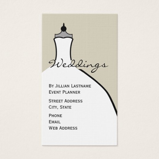 Wedding Planner - Wedding Dress Form Business Card