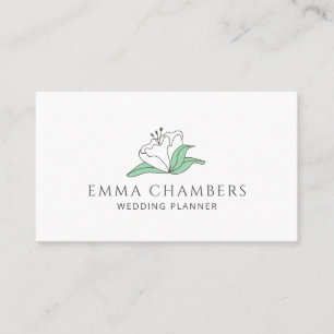 Wedding Planner White Flower Business Card