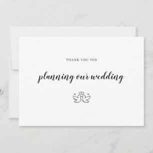 Wedding Planning Event Organiser  Thank You Card