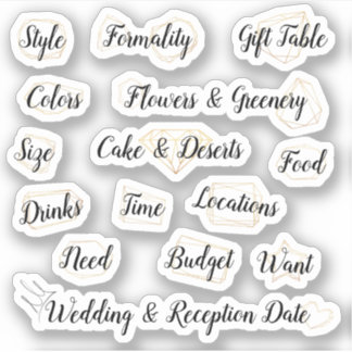 Wedding Planning Stickers