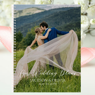 Wedding Plans & Custom Photo, Bride, Elegant Gold Notebook