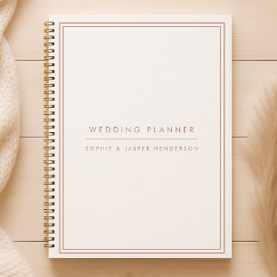 Wedding Plans Elegant Faux Rose Gold and White Planner