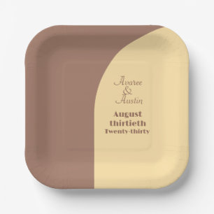 Wedding Plates Mocha Mousse Arched