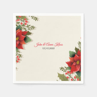 Wedding Poinsettia   Napkin