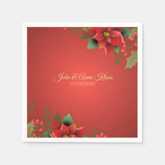 Wedding Poinsettia   Napkins