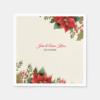 Wedding Poinsettia   Napkins