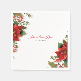 Wedding Poinsettia   Napkins