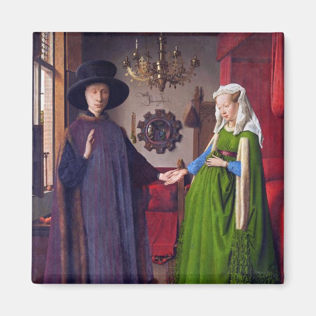 Wedding Portrait by Jan Van Eyck Magnet (Front)
