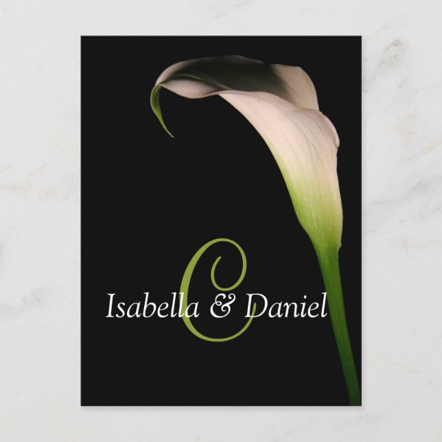Wedding Postcards Calla Lily C Monograms (Front)