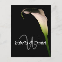 Wedding Postcards Calla Lily W Monograms