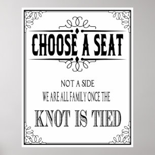 Wedding poster "choose a seat"