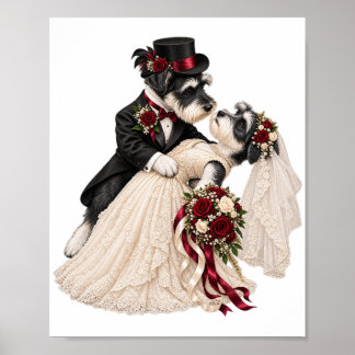Wedding Poster - Cute Terrier Bride and Groom!