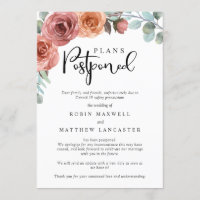 Wedding Postponed- Cancellation - Change of Plans