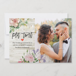 Wedding Postponed Change The Date Plot Twist Photo Announcement