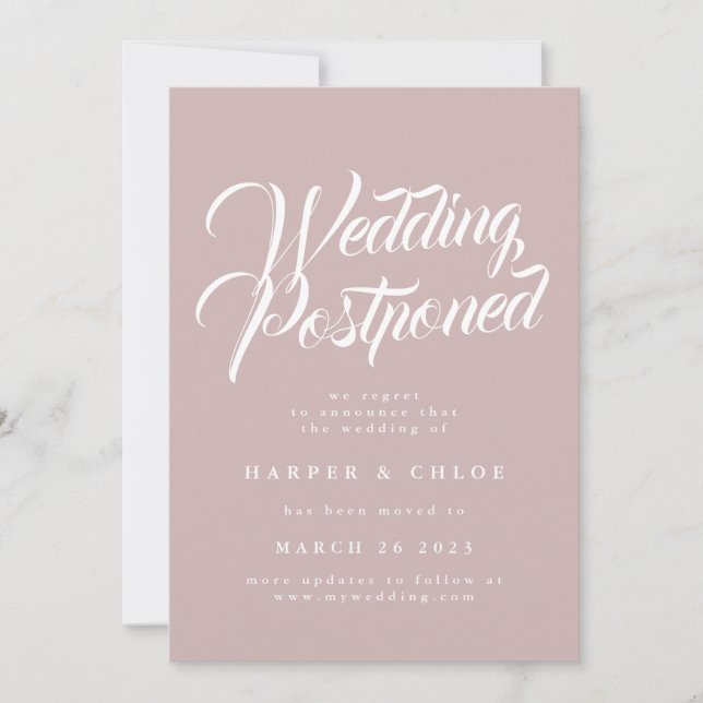 Wedding Postponed Change The Date Save The Date (Front)