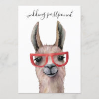 Wedding Postponed Funny Lllama Date Change