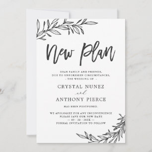 Wedding Postponed New Plan Save our New Date Invitation