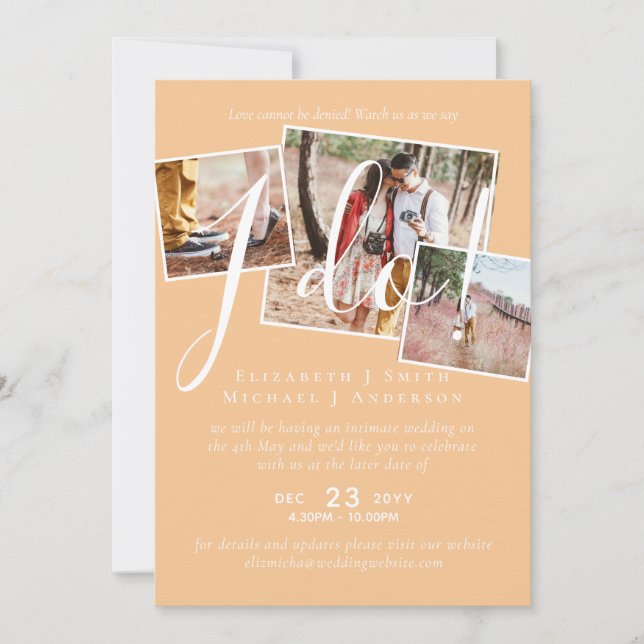 Wedding Postponement Change of Date Reception (Front)