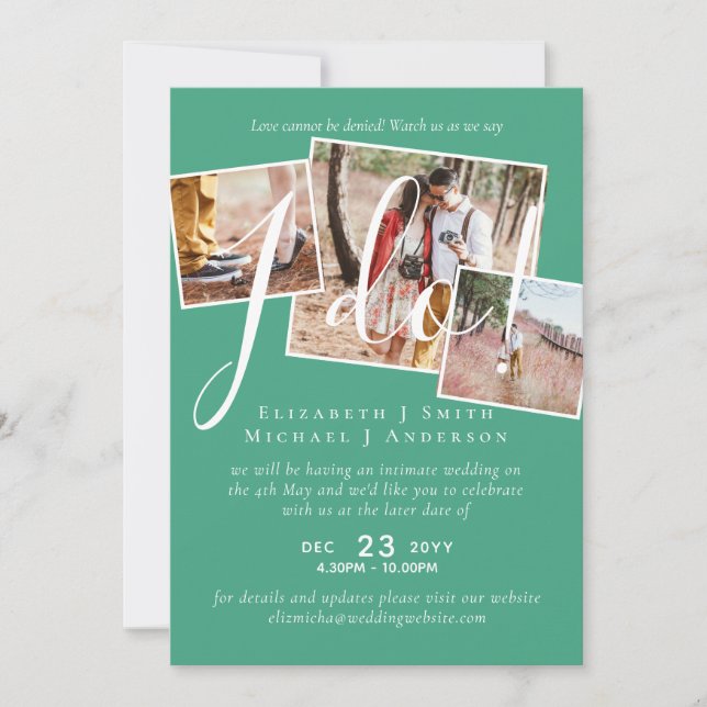 Wedding Postponement Change of Date Reception (Front)