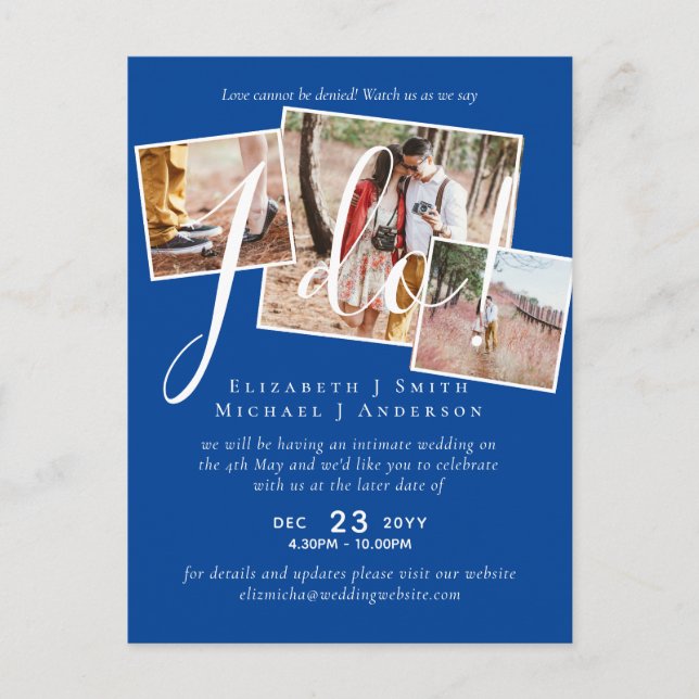 Wedding Postponement Change of Date Reception Postcard (Front)