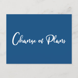Wedding Postponement Change of Plans Classic Blue Announcement Postcard