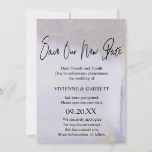 Wedding Postponement Save Our New Date Invitation