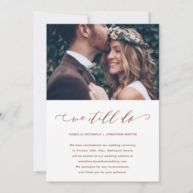 Wedding Postponement We Still Do Photo Announcement (Front)