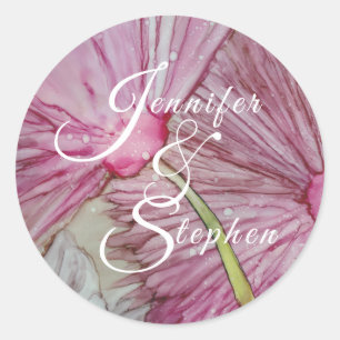 Wedding Pretty Flowers Classic Round Sticker