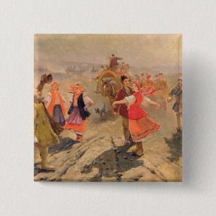 Wedding procession in the Orel region 15 Cm Square Badge
