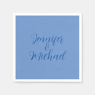 Wedding Professional Classical Blue Calligraphy Napkin