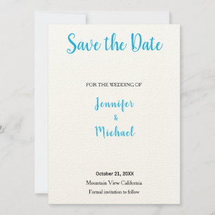 Wedding Professional Classical Sky Blue Save The Date