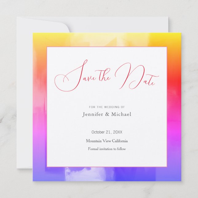 Wedding Professional Minimalist Cute Abstract Save The Date (Front)