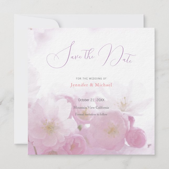 Wedding Professional Minimalist Cute Floral Save The Date (Front)