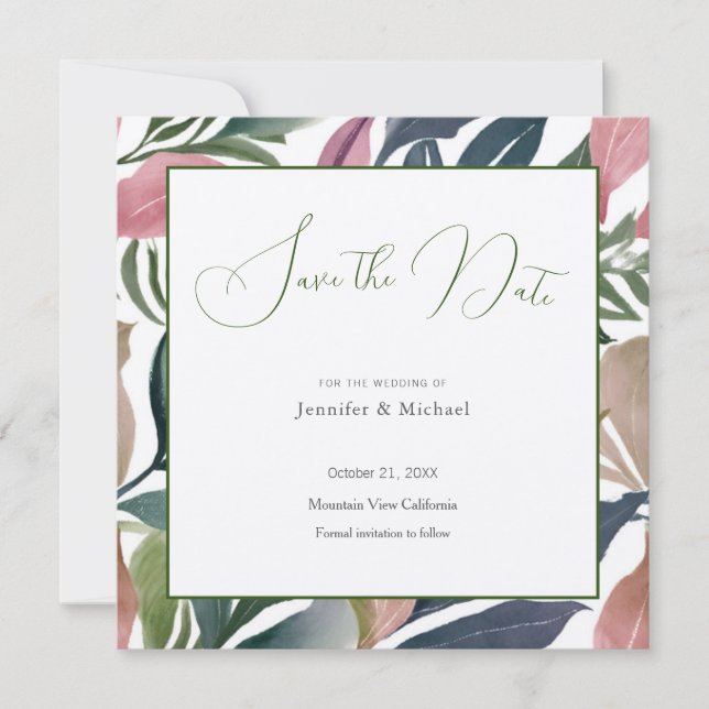 Wedding Professional Minimalist Cute Floral Save The Date (Front)