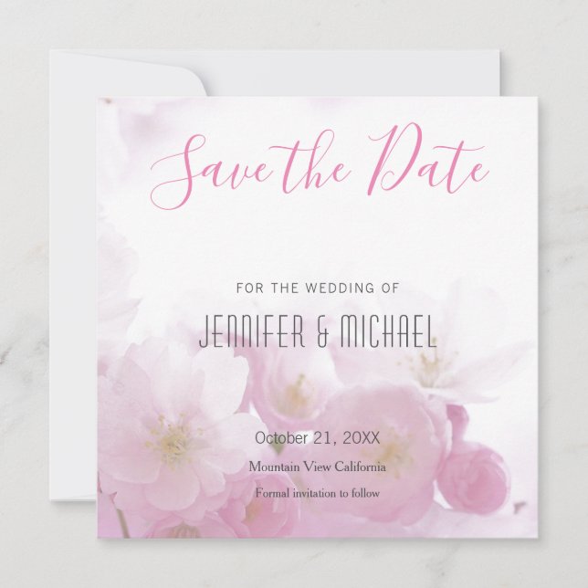 Wedding Professional Minimalist Floral Modern Save The Date (Front)