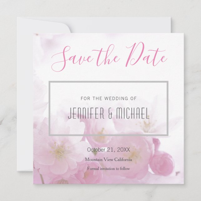Wedding Professional Minimalist Floral Modern Save The Date (Front)