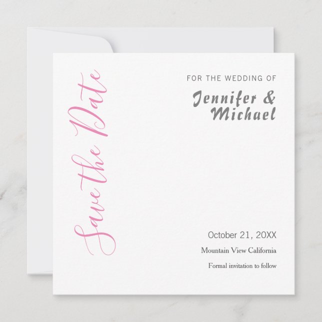 Wedding Professional Minimalist Modern Save The Date (Front)