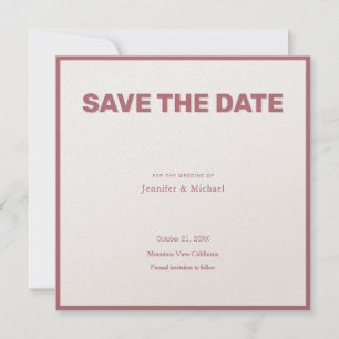 Wedding Professional Minimalist Rose Gold Colour Save The Date