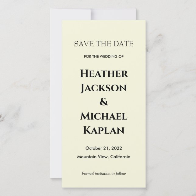 Wedding Professional Minimalist Save the Date (Front)